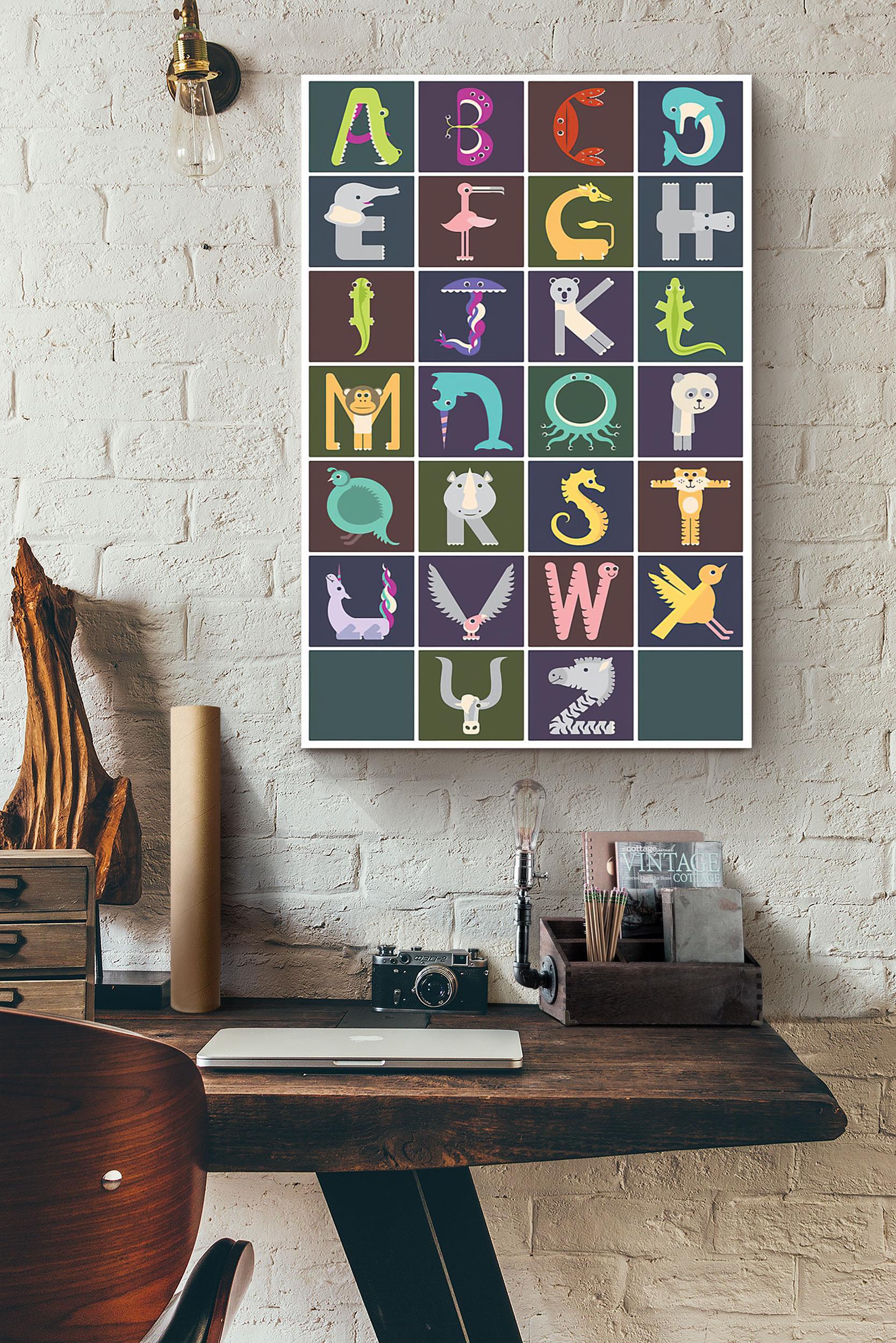 Alphabet Spelling Animals Styles Teacher Poster