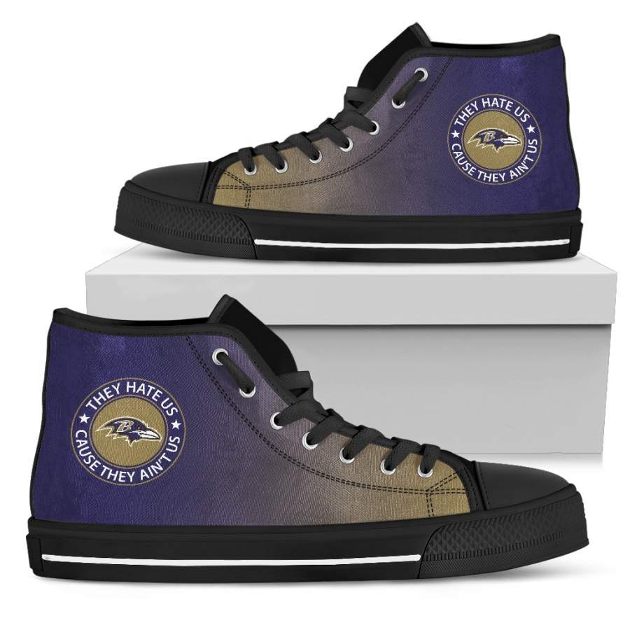 They Hate Us Cause They Ain’t Us Baltimore Ravens High Top Shoes