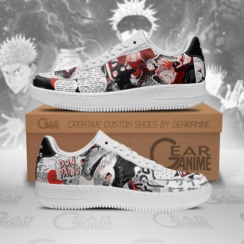 Jujutsu Kaisen Manga Mixed Air Force Shoes Sneakers Custom Anime