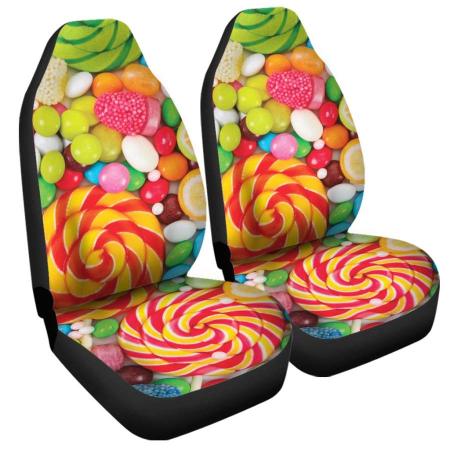 Colorful Lollipop And Candy Print Universal Fit Car Seat Covers