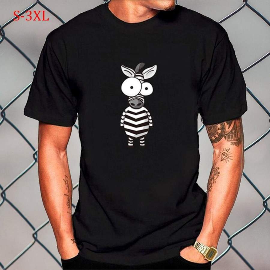 Funny Mens T-shirt Cute Zebra Printedt Shirt Set  T Shirt Tee Men T-shirts