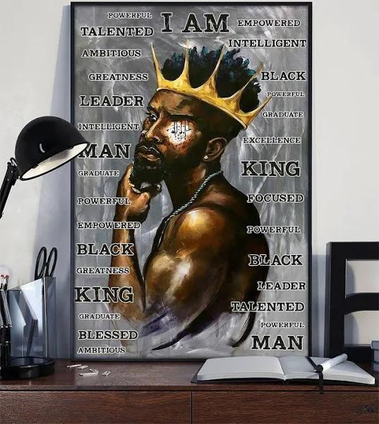 Strong Black King Black Pride Wall Poster Canvas Hg Proud Of My Melanin Black Power Movement History