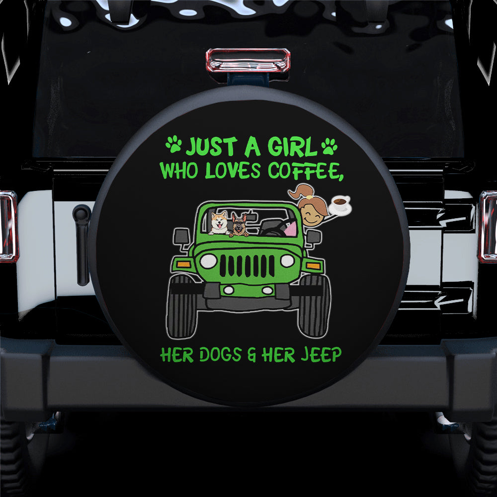 Just A Girl Who Love Coffee Jeep Car Spare Tire Cover Gift For Campers