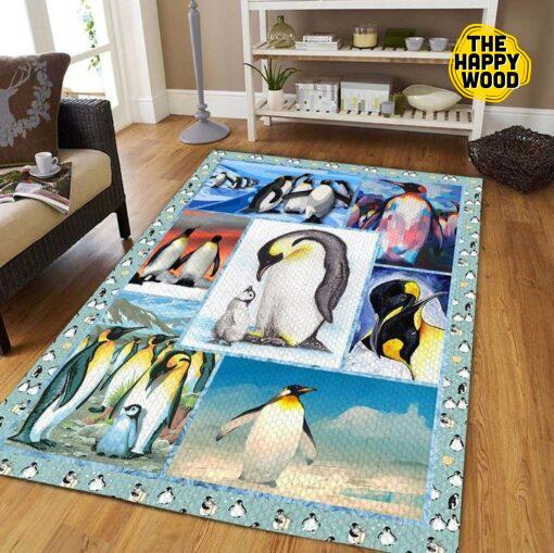 Penguin Family Happy Rectangle Carpet Rug