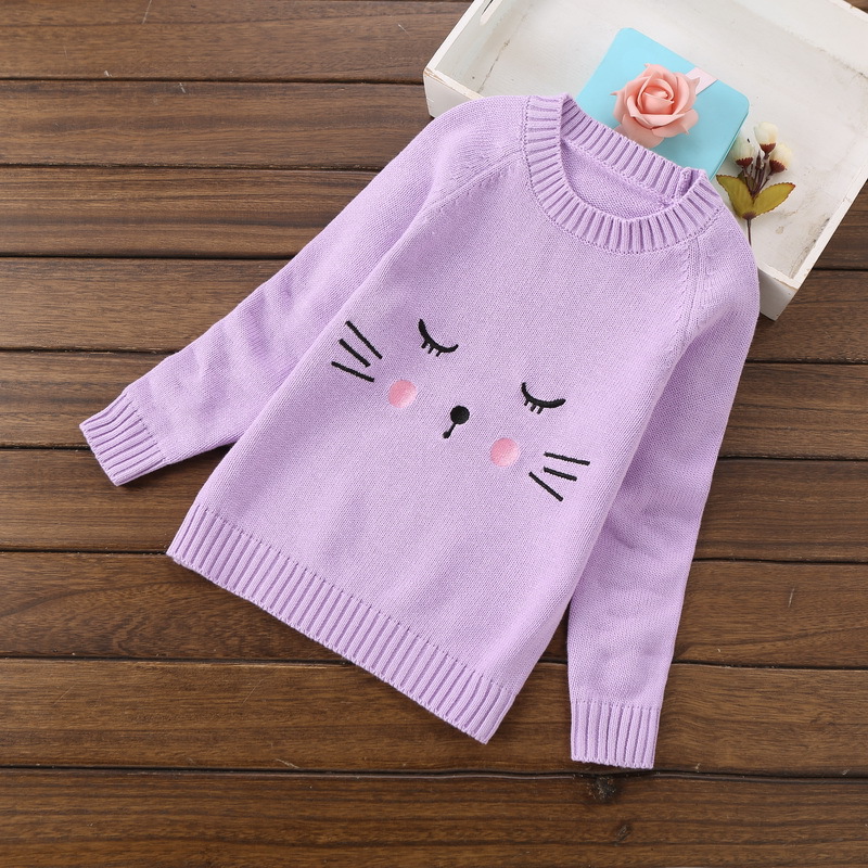 2022 Ins New Fashion Children Sweaters 2-6 Years Girls Knit Sweaters Knit Pullover Sweater Girls Clothing alx