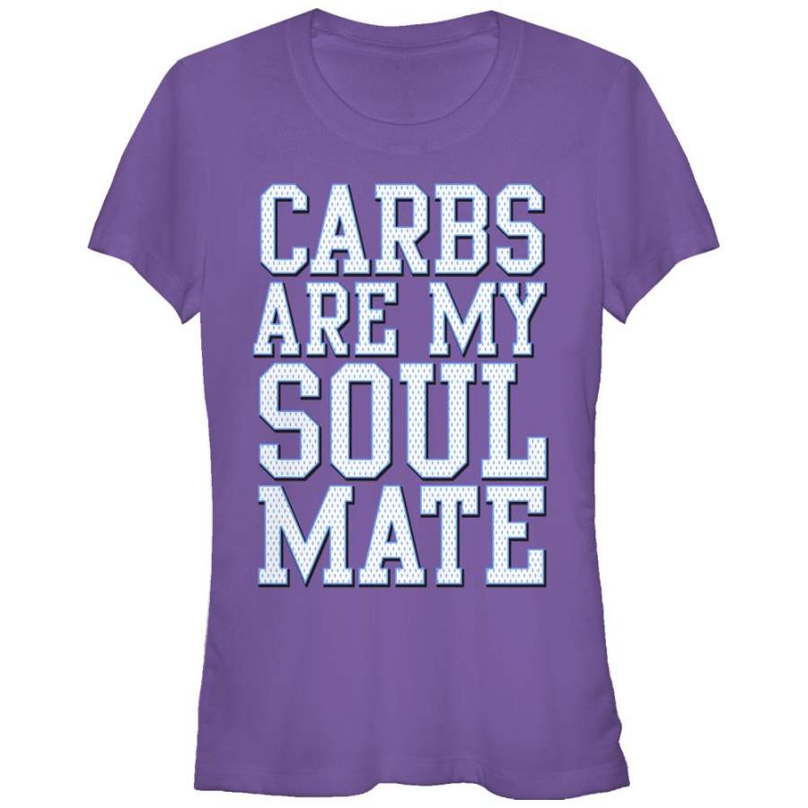 CHIN UP Junior’s Carbs Are My Soulmate  T Shirt Purple