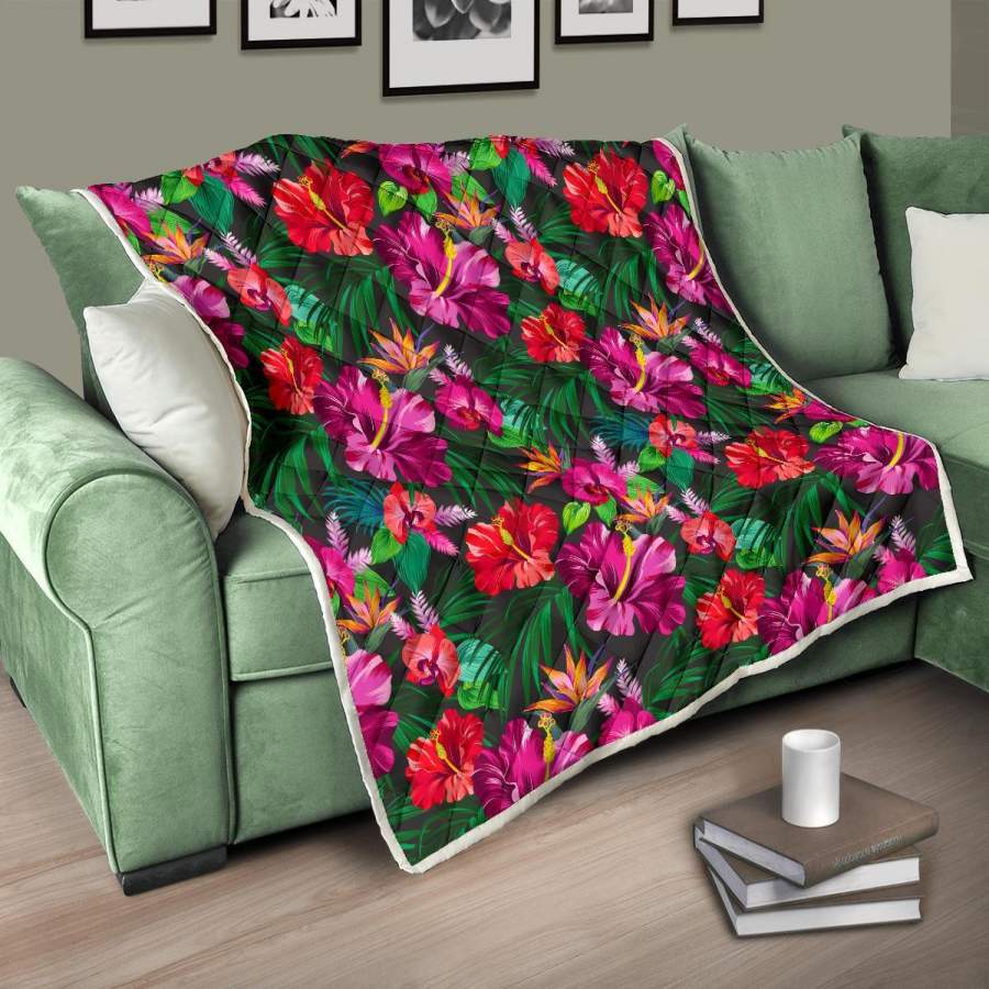 Hawaiian Floral Flowers Pattern Print Quilt – Justbeperfect_Shop