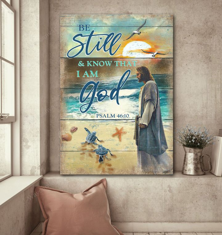 Be Still And Know That I Am God Canvas | Summer Beach Print Wall Art Canvas