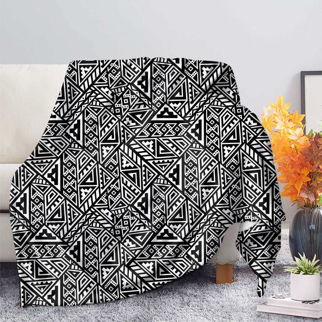 Black And White African Inspired Print Blanket