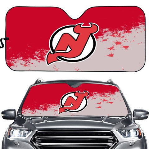 New Jersey Devils Logo Pattern Car Sun Shade 3D Printed In Red & White