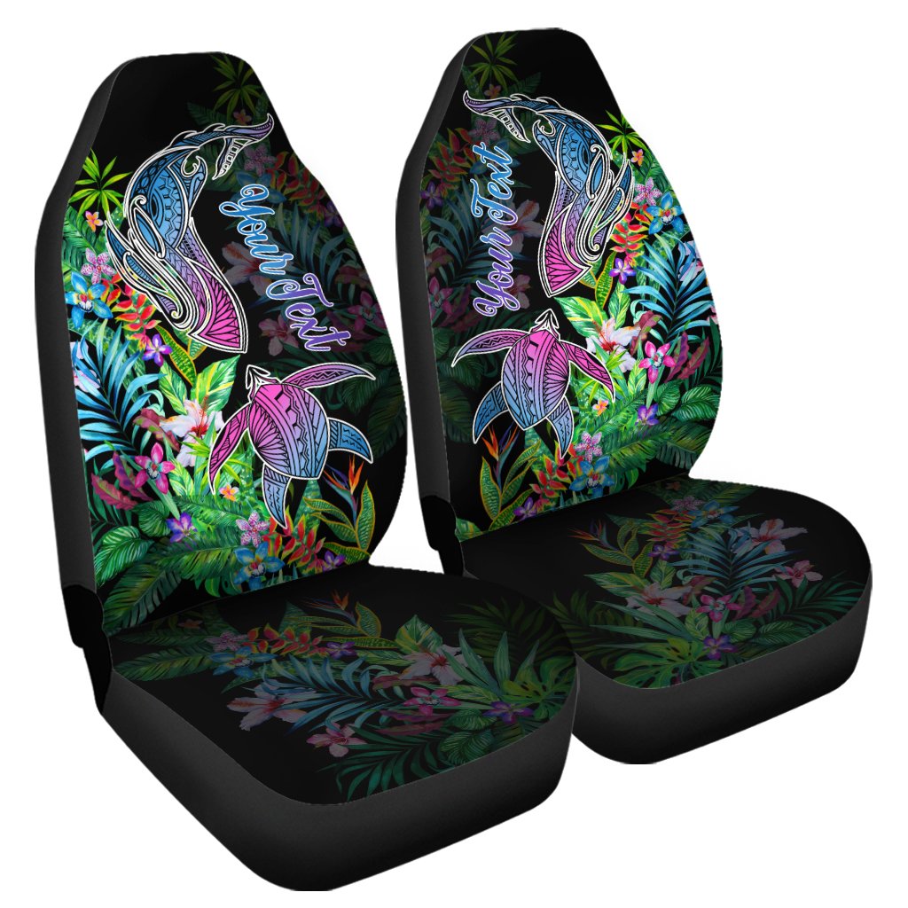 (Personalized) Hawaii Shark Turtle Tropical Polynesian Car Seat Covers – Happy Style – AH – J2