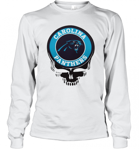 Carolina Panthers Football Skull Long Sleeve T-Shirt