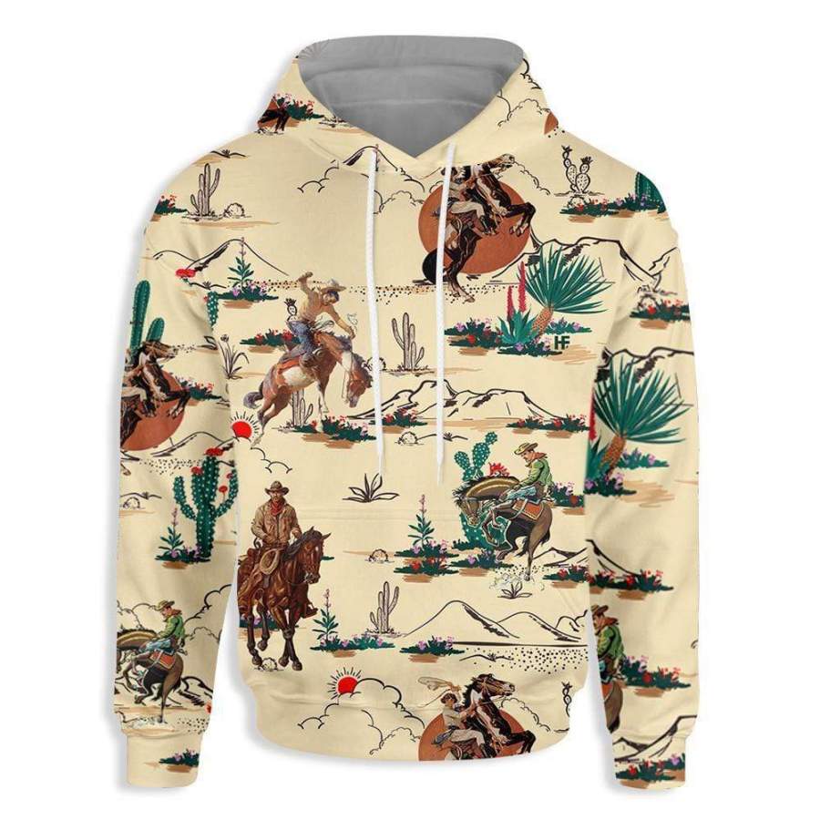 Horse Cowboy Vintage Hoodie All Over Print #V