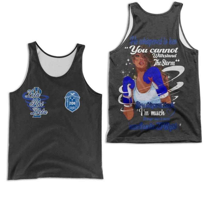 Wonderprint Tank Top I Am Zeta Phi Beta Girl Racerback Tank