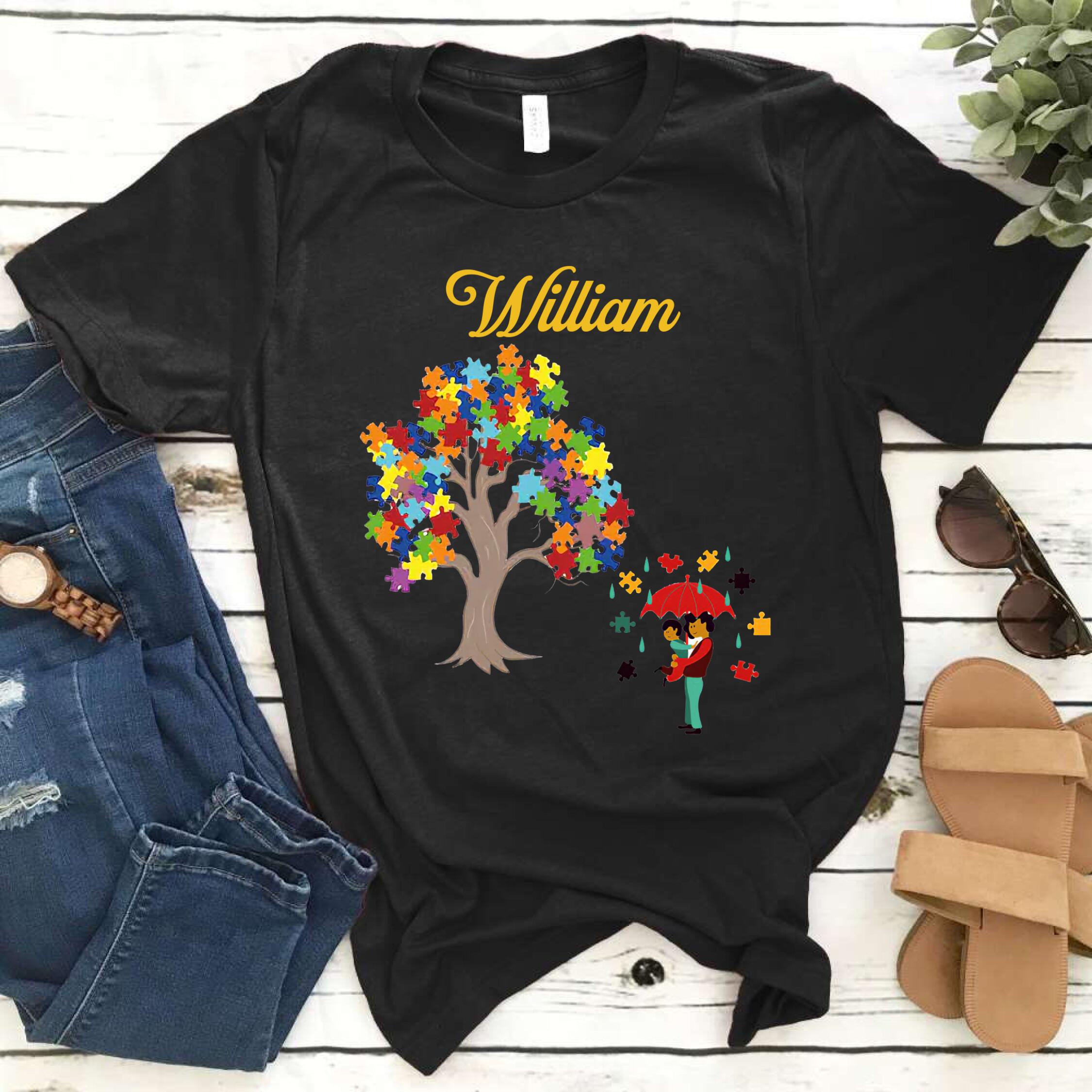 Personalized Autism Tree Awareness Mother And Son Gift For Autism Mom – Standard T-shirt