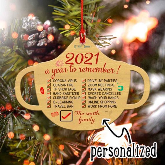 Xmas Gifts Christmas Ornaments A Year To Remember Family Name Personalized 2021 Ornament Acrylic Ornament