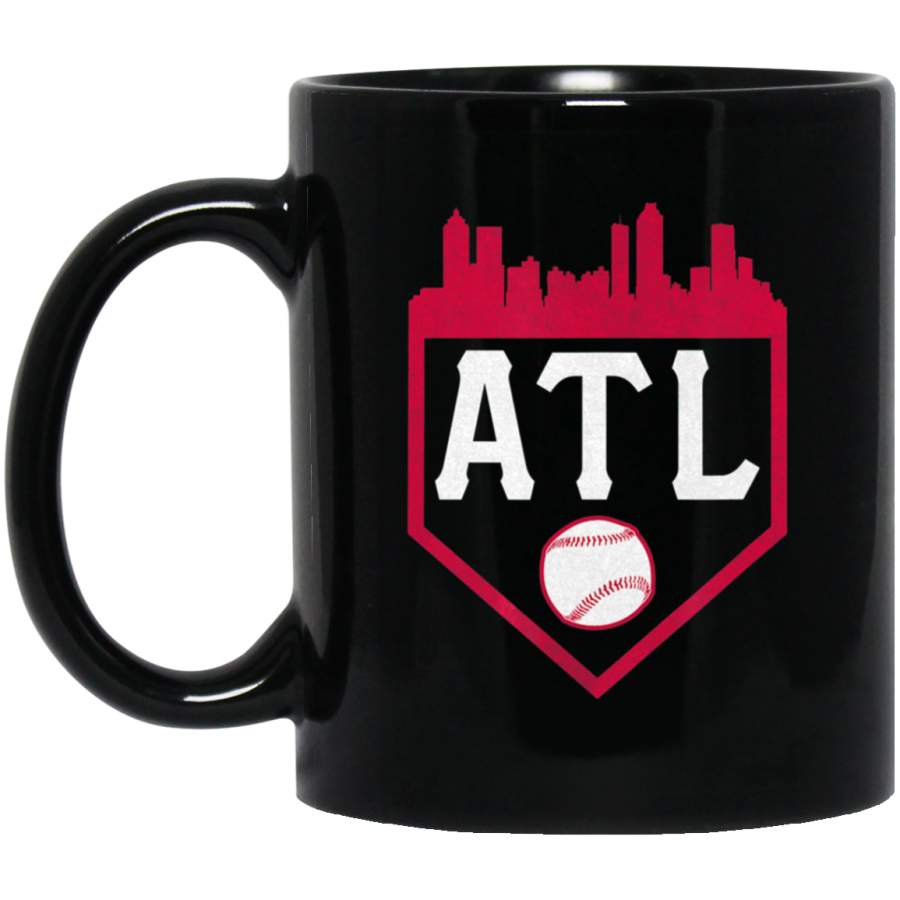 Atlanta Baseball ATL Vintage Home Plate Skyline Brave Gift Coffee Mug