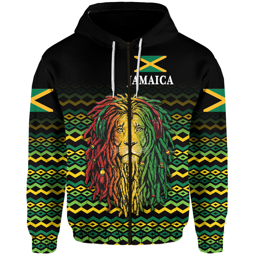 (Custom Personalised) Jamaica Zip Hoodie Unique Rastafarian Lion – Flag Vibes Lt8