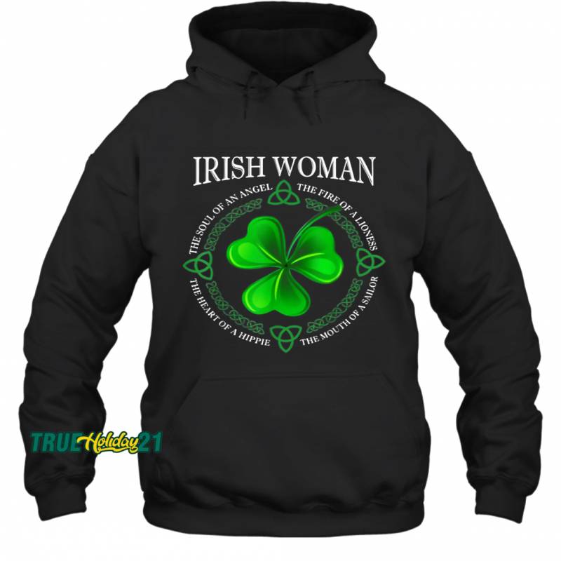 Womens Irish Woman Angel The Soul Of An Angel Hoodie