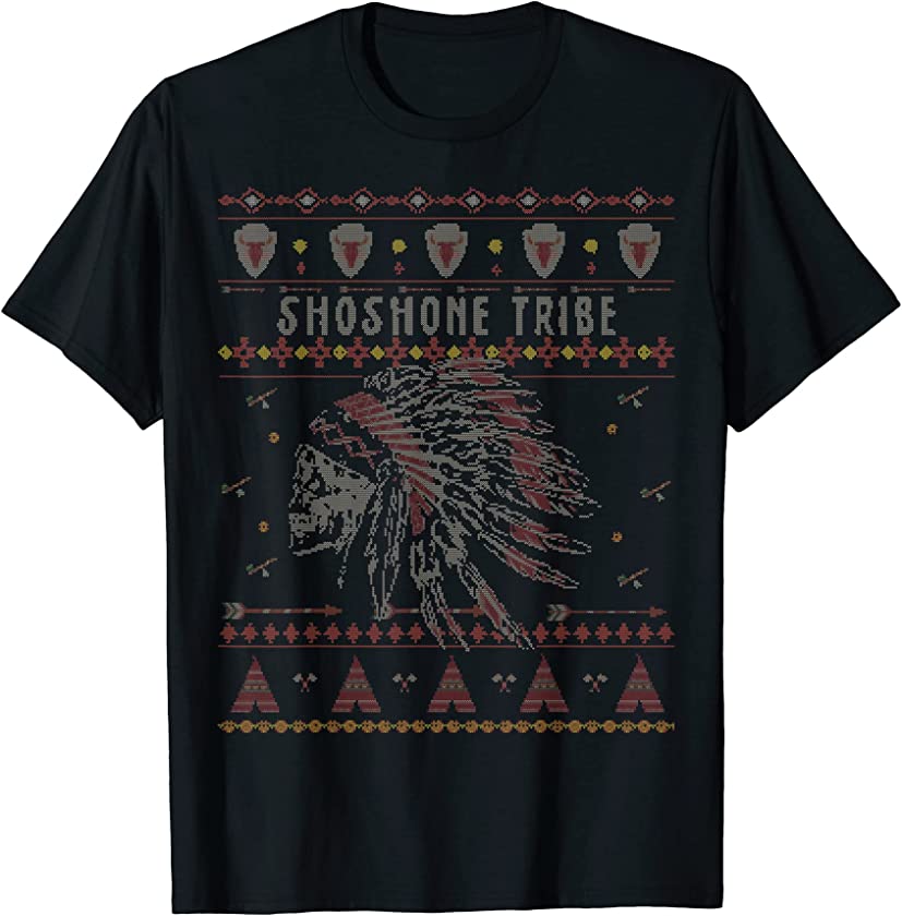 Shoshone American Indian Tribe Ugly Christmas Holiday Fun T-Shirt