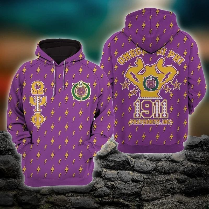 Fraternity Hoodie – Thunder Omega Psi Phi Hand Sign Hoodie