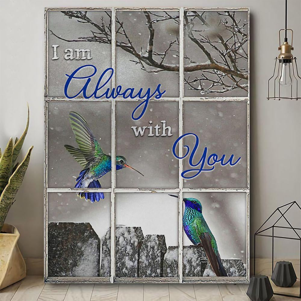 Beautiful Couple Of Humming Bird Poster – I Am Always With You Canvas Home Décor Valentine Gifts For Couple – Gigo Smart