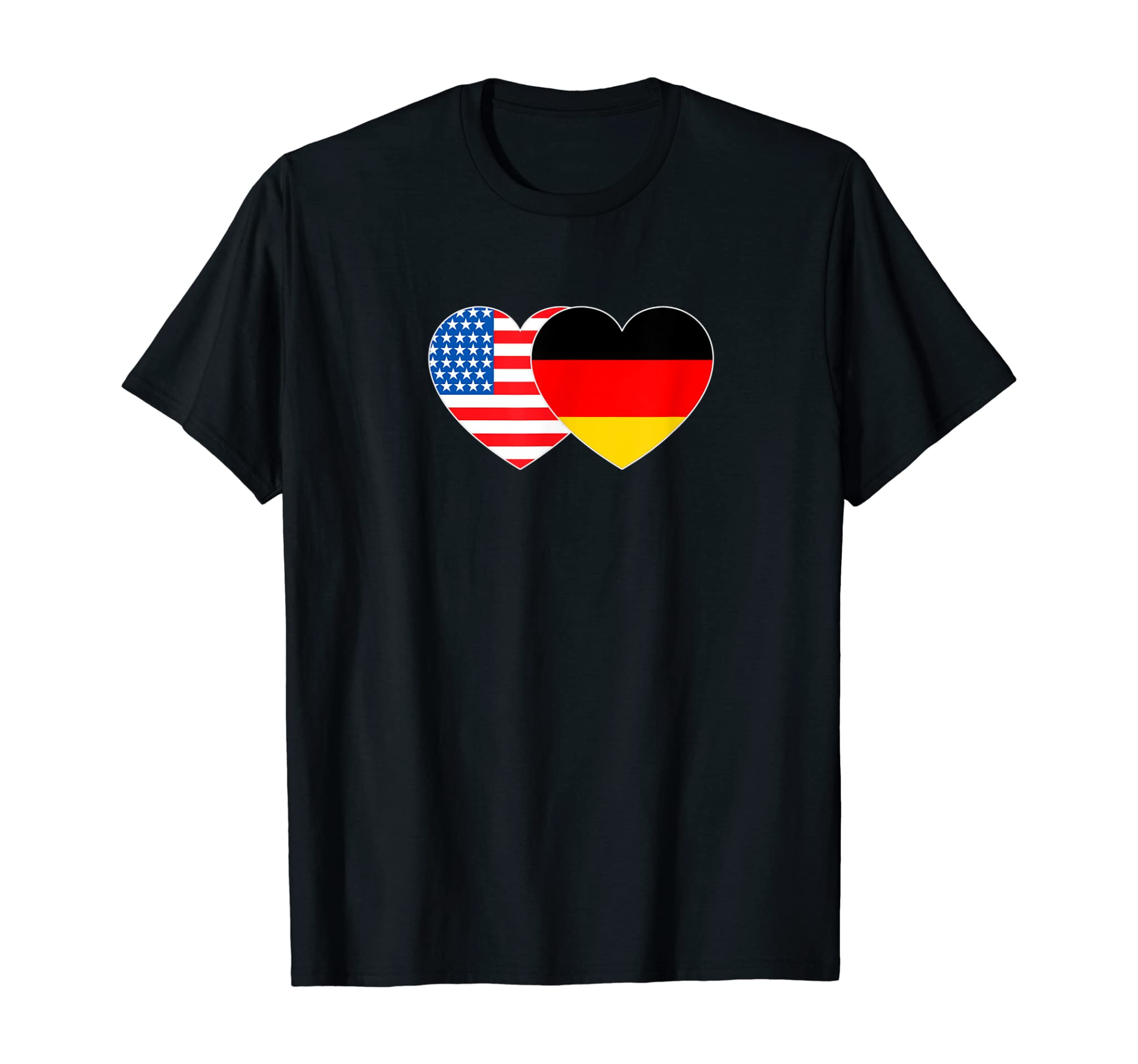 Deutschland&USA Flag Twin Heart for German Americans July4th T-Shirt