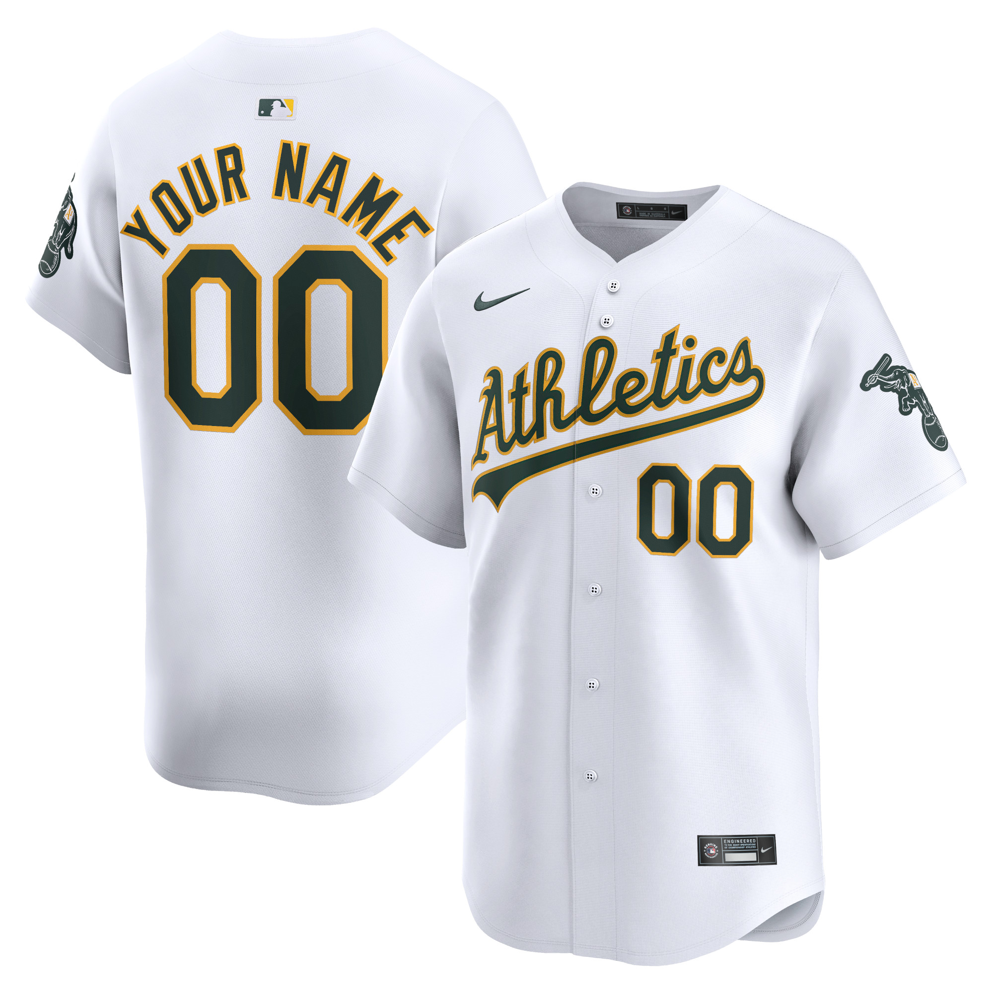 Oakland Athletics Home Limited Custom Jersey – White