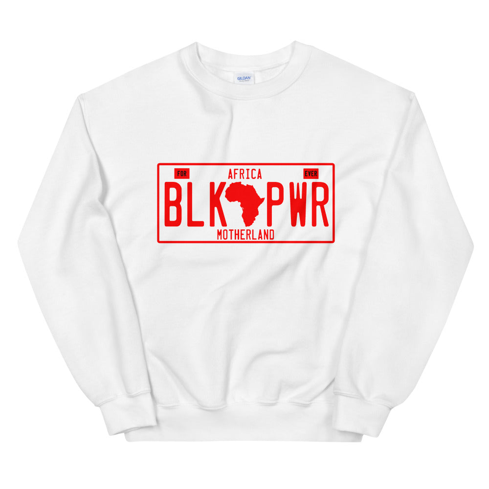 Black Power License Tag Red Sweatshirt