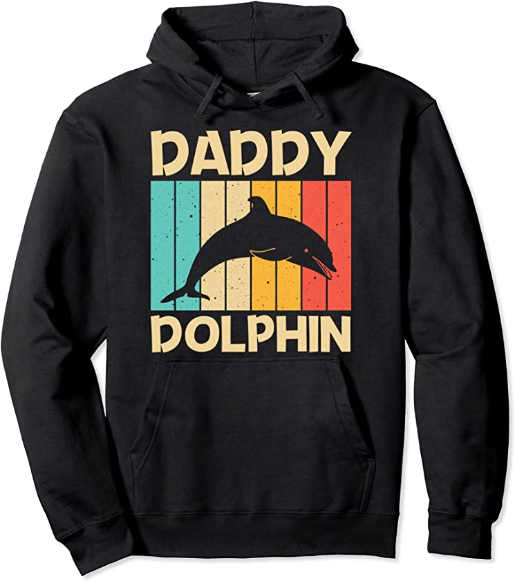 Cool Dolphin For Men Dad Dolphins Beluga Whale Sea Animal Pullover Hoodie