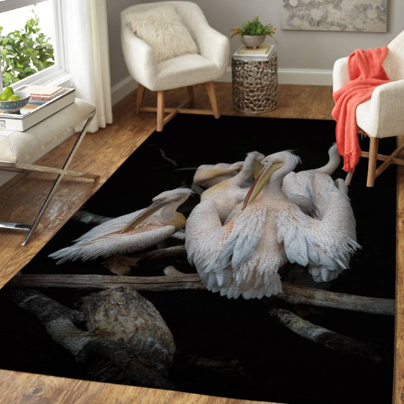 Pink Pelicans – Animals Area Rug Carpet