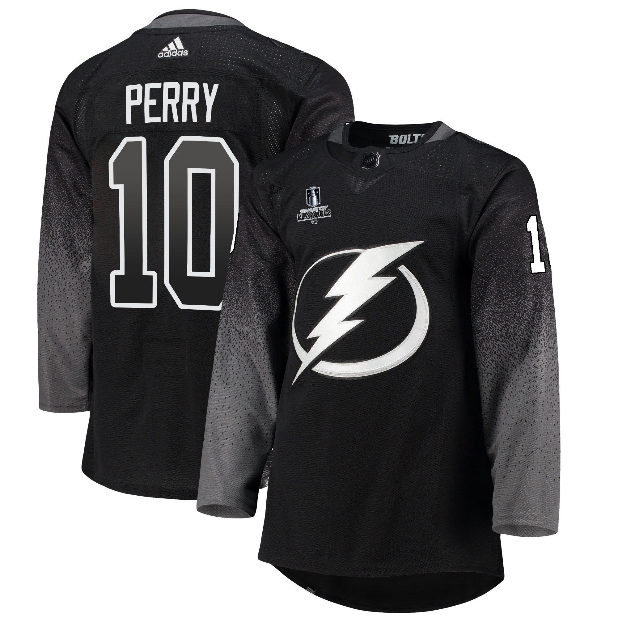 Tampa Bay Lightning Corey Perry 10 Alternate 2022 Stanley Cup Playoffs Breakaway Men Jersey – Black