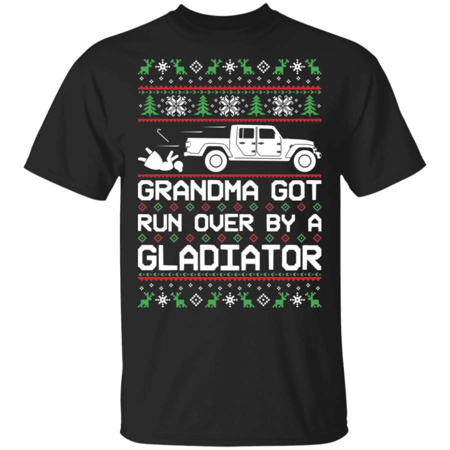 Jeep Gladiator Ugly Christmas Grandma Got Run Over T-Shirt