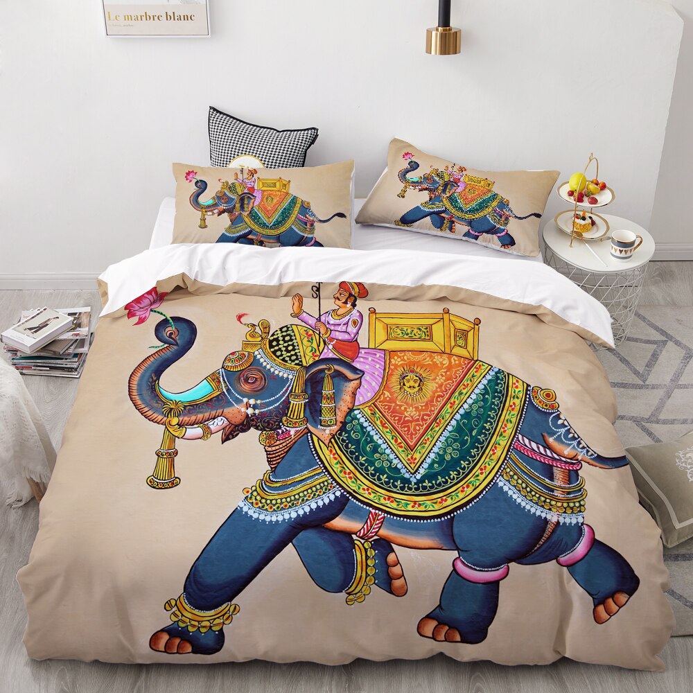 3D Bedding Set Custom/Usa Queen/King/Europe,3Pcs Duvet Cover Set,/Blanket Cover Set,Bed Set Elephant ,