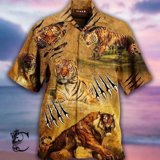 Beach Shirt Find Strong Tiger Vintage Hawaiian Shirts- Chillicothemall