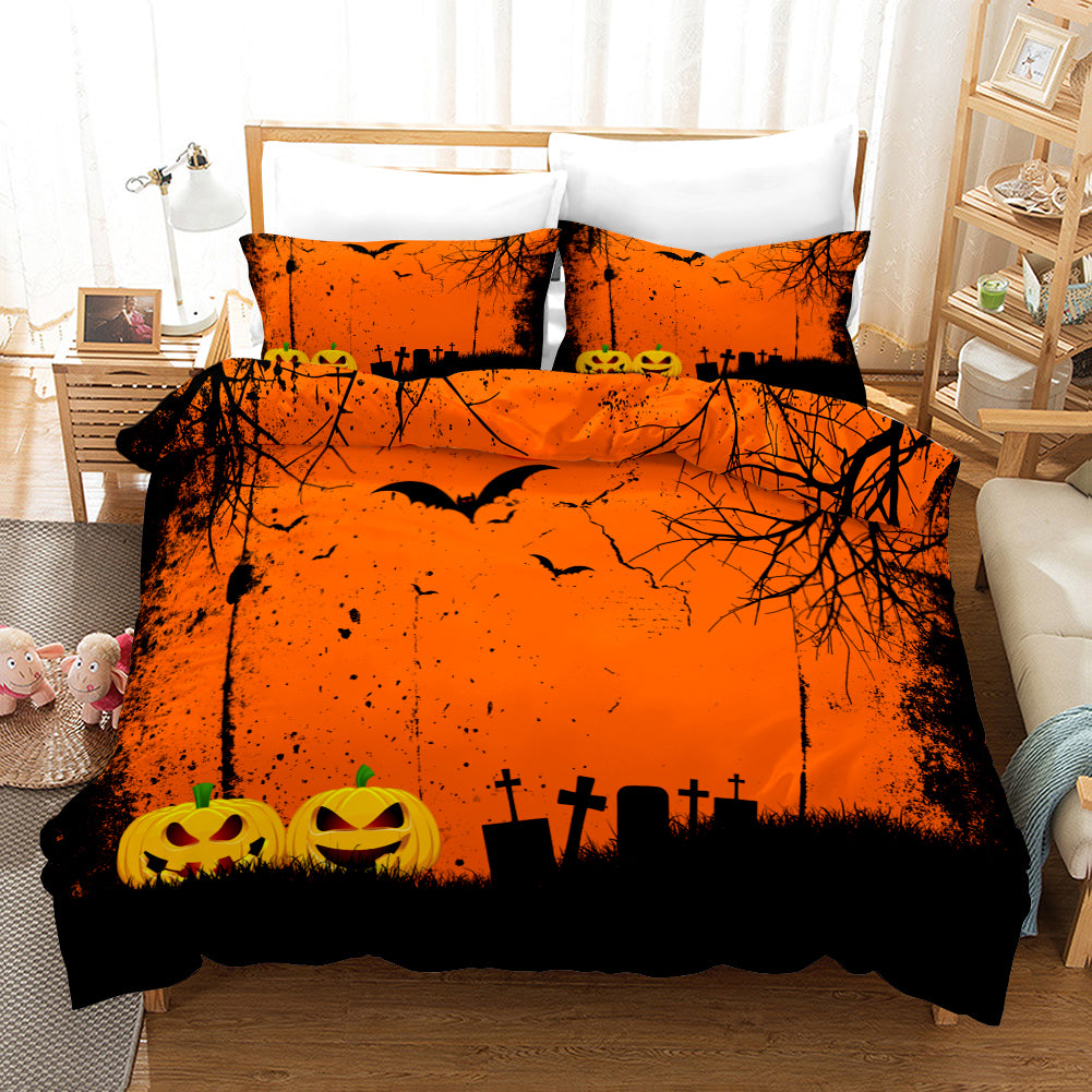 3D Halloween Pumpkin Demon Ghost Quilt Cover Set Bedding Set Duvet Cover Pillowcases Wj 4549