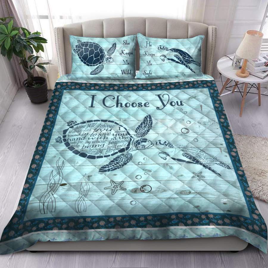 Turtle I choose you, quilt bedding set HG300520