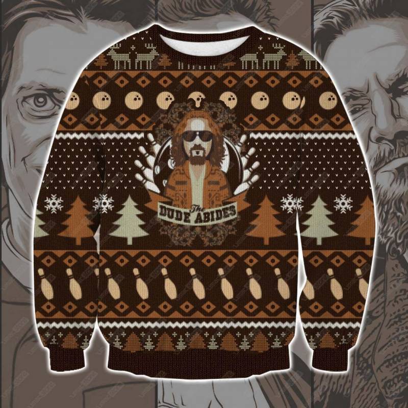 The Big Lebowski The Dude Abides 3D Print Ugly Christmas Sweatshirt