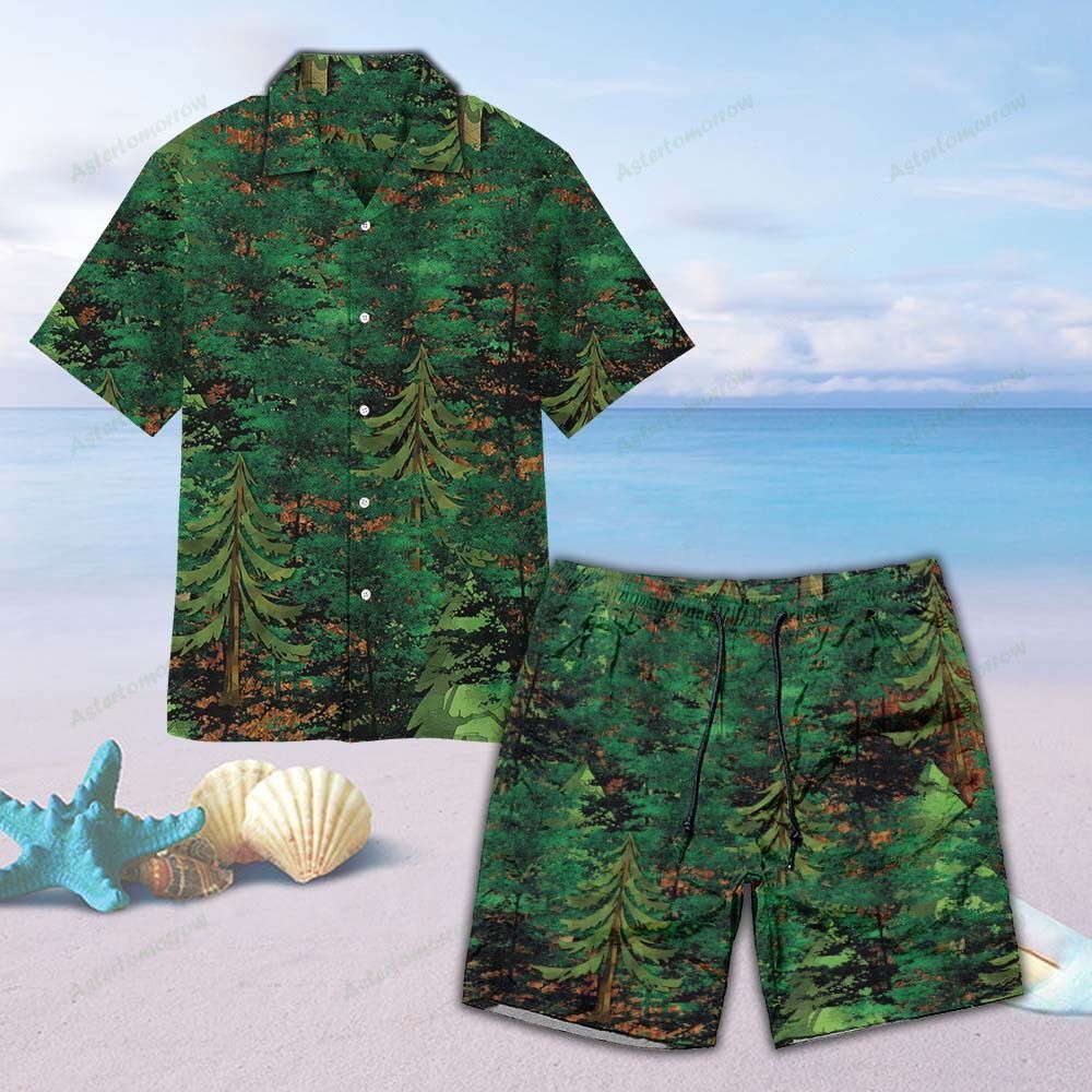 Trees On Wood Unisex Hawaiian Shirt Beach Forest Hawaiian Ha108712