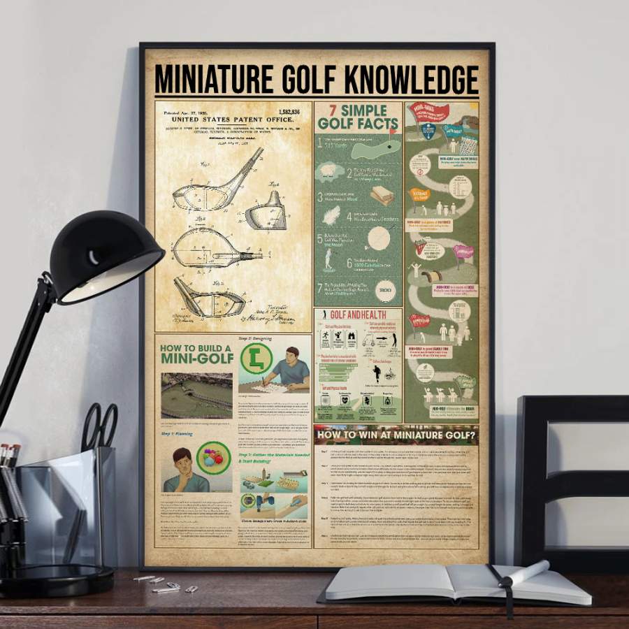 Wozoro Unframed Poster Miniature Golf Knowledge Size 11×17, 16×24, 24×36 inch