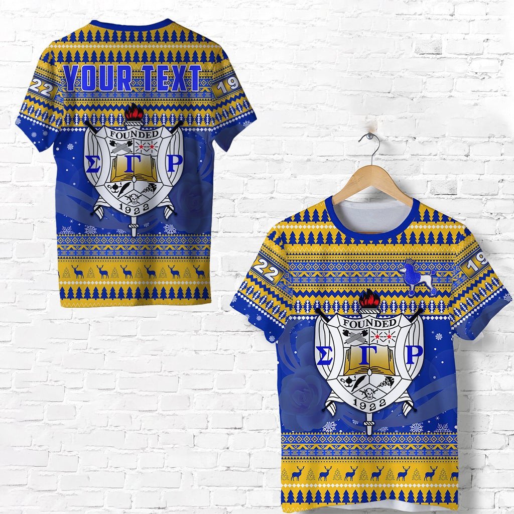 Sorority Tshirt – Personalized Sigma Gamma Rho Christmas Tshirt African Pattern