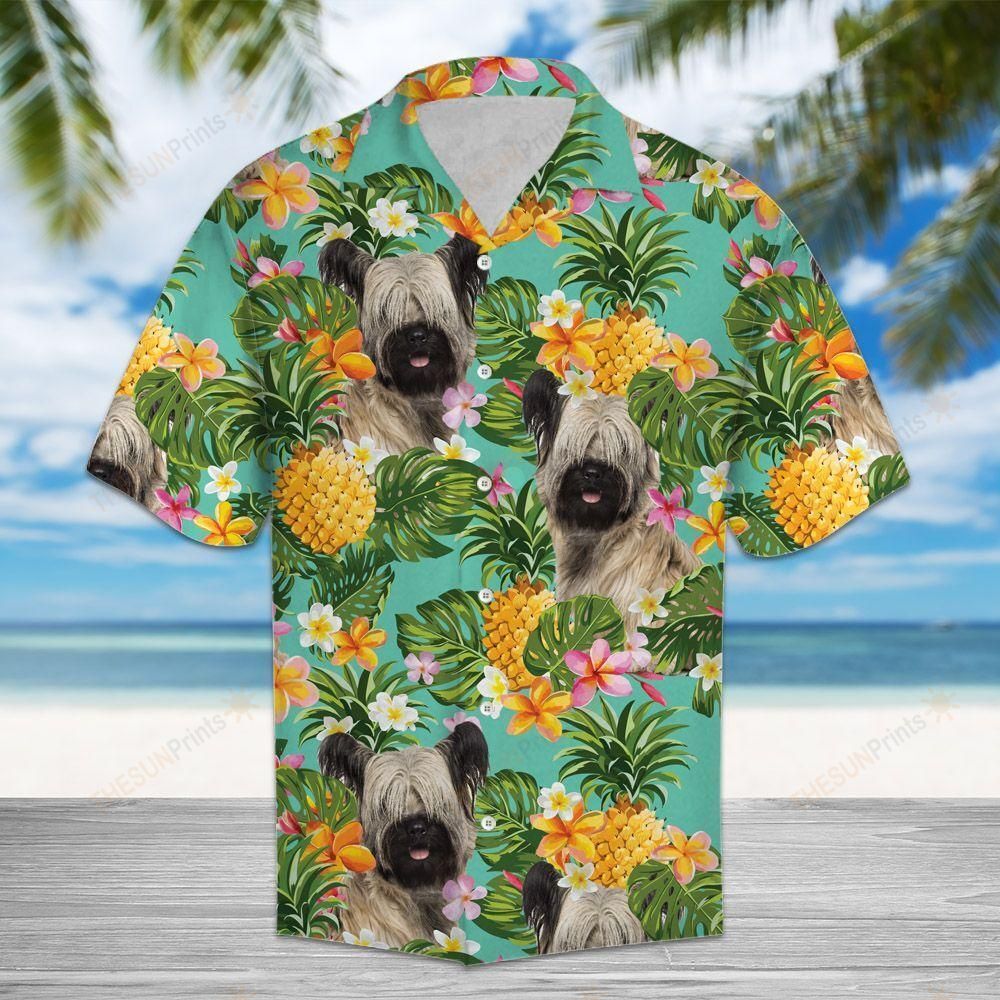 Tropical Pineapple Skye Terrier Hawaiian Shirt Ha83348