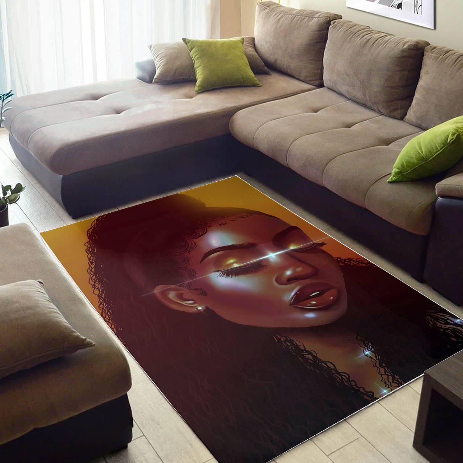 Afrocentric Area Rugs Beautiful Girl With Afro African American Print Rug Modern African Themed Living Room WBG43450