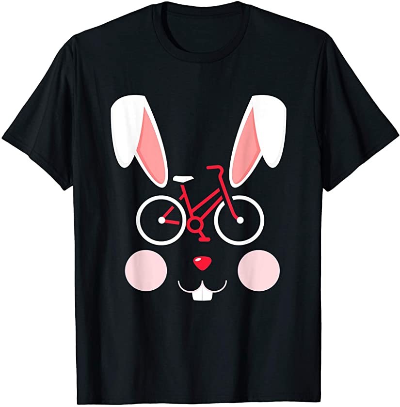 Cycling Bunny Easter Bicycle Face Costume Funny Easter T-Shirt