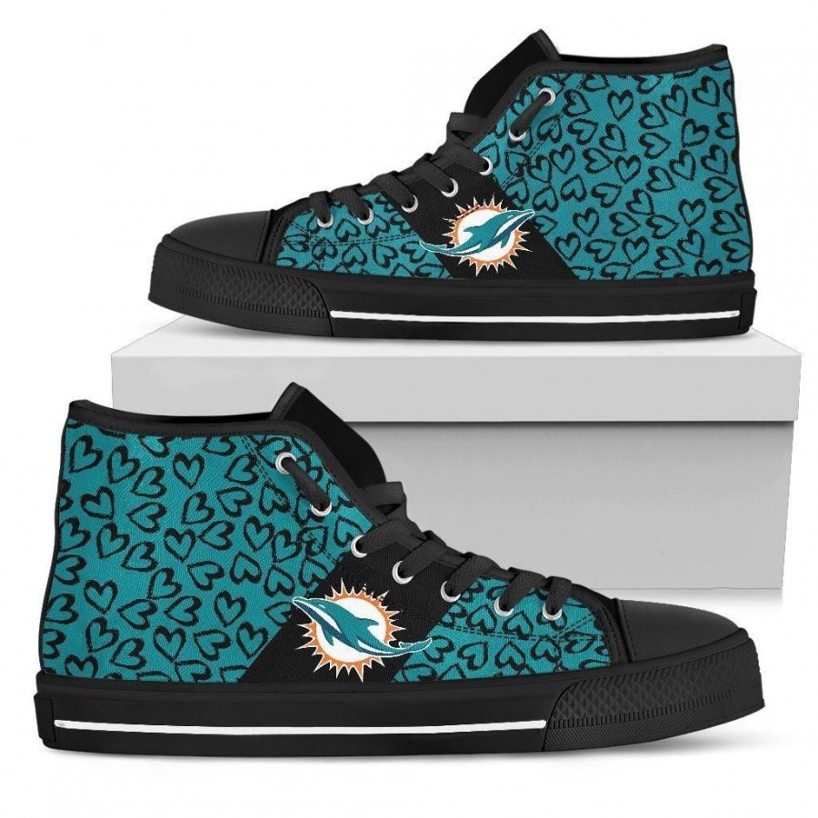 Perfect Cross Color Absolutely Nice Miami Dolphins High Top Shoes #156