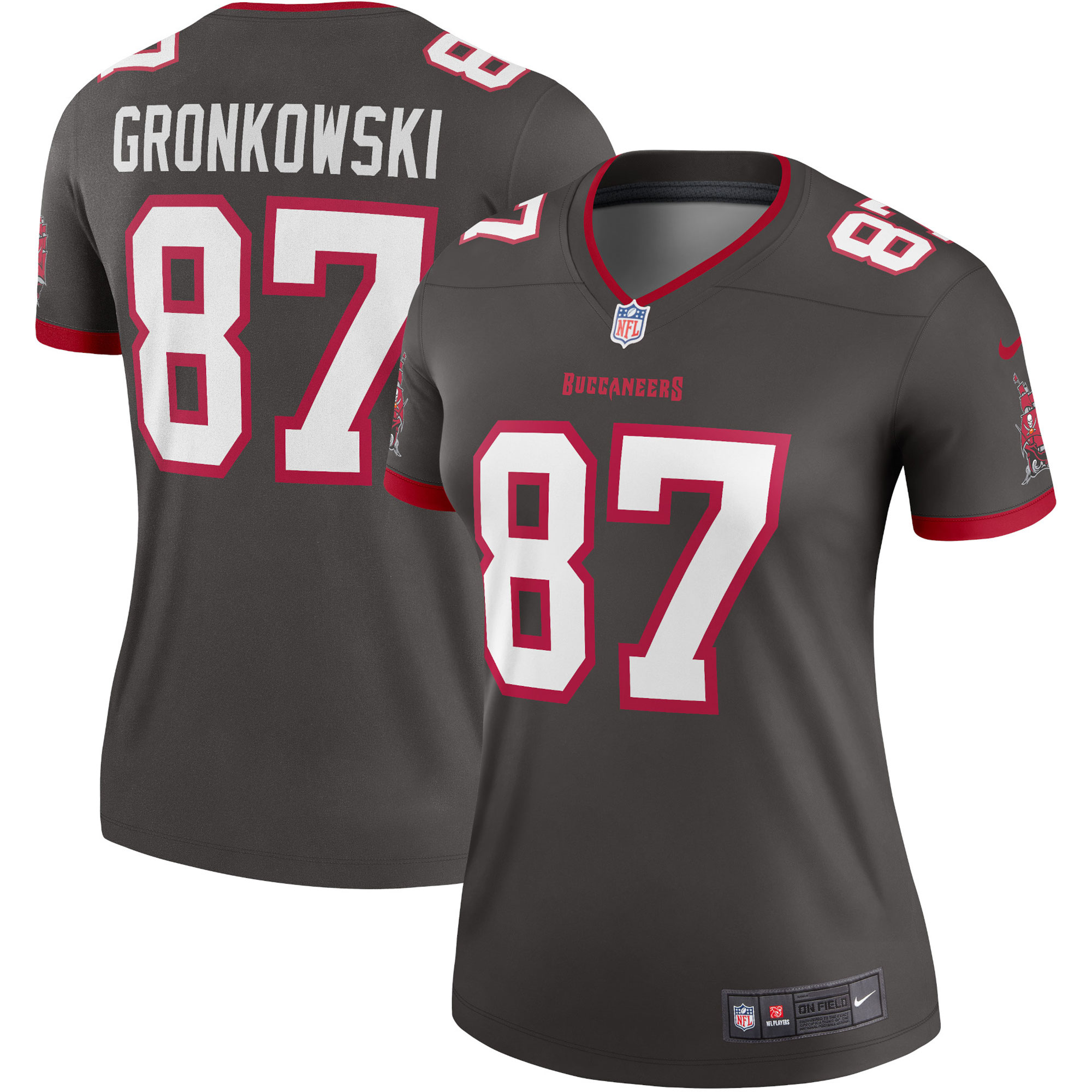 Women’s Tampa Bay Buccaneers Rob Gronkowski Pewter Alternate Legend Jersey