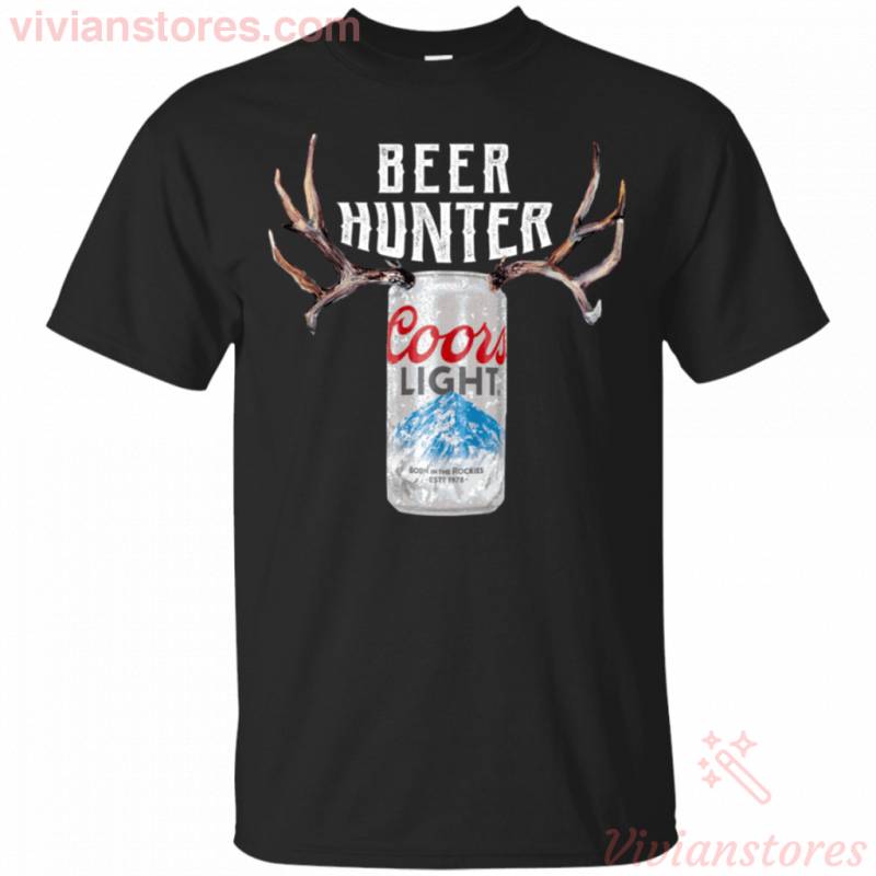 Beer Hunter Coors Light Funny Hunting Beer Reindeer T-Shirt