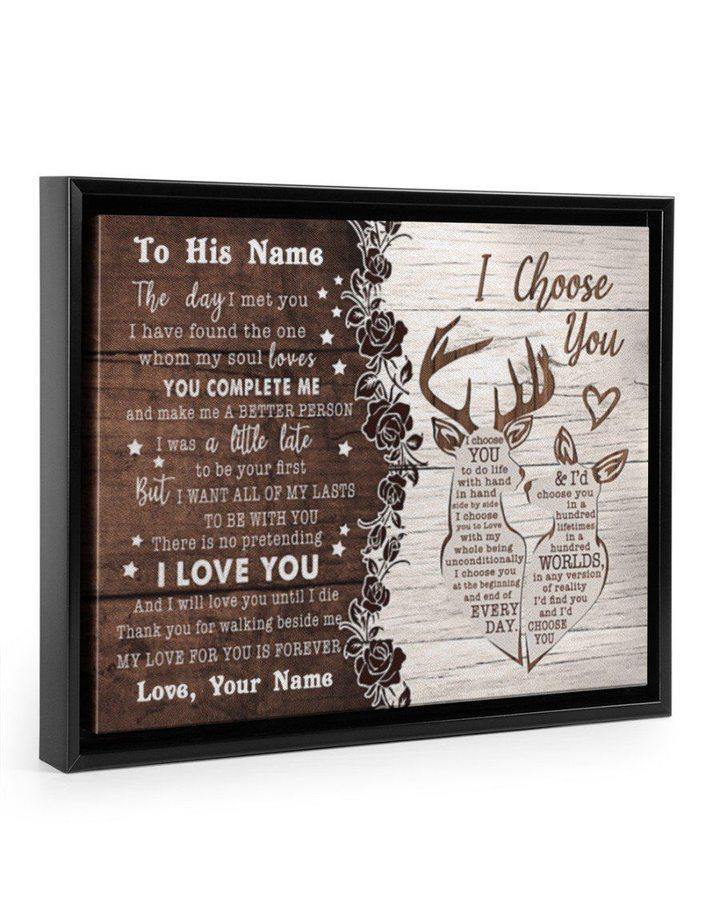 [Personalized Name] Love You More Than Anything Deer – Best Gift Idea For Father’S Day, Gift For Home Decor, Gift For Family – Horizontal Canvas Matte Canvas Wall Art