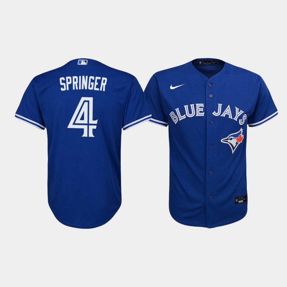 Youth Toronto Blue Jays George Springer 4 Royal Alternate Jersey