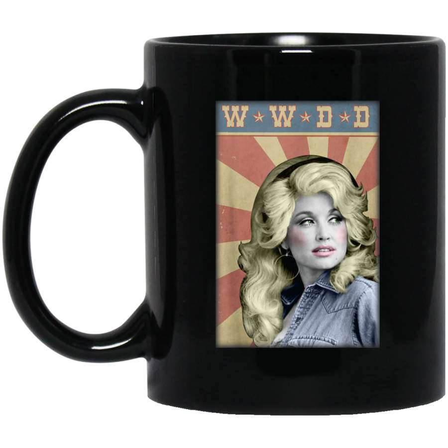 W-W-D-D Funny Dolly Vintage distressed Retro Mug Black Mug